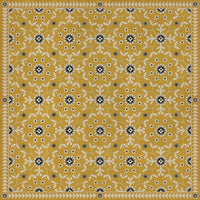 mustard navy floral lay flat vinyl rug