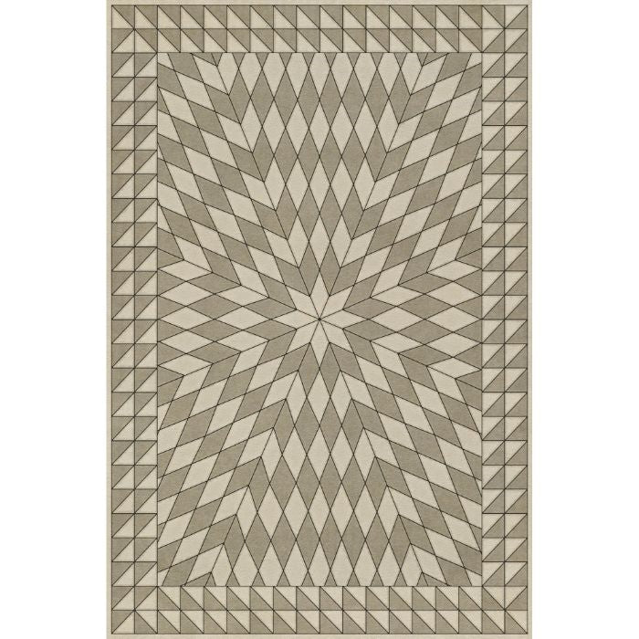 tan brown neutral sunburst vinyl floor mat