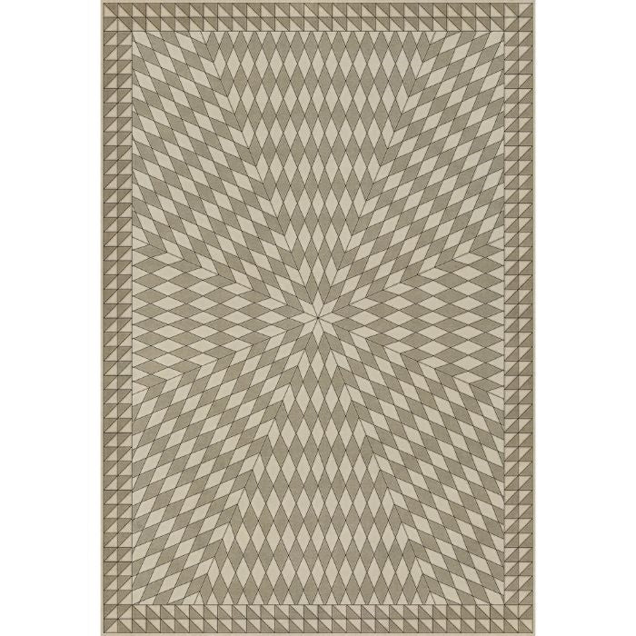 tan brown neutral sunburst vinyl floor mat