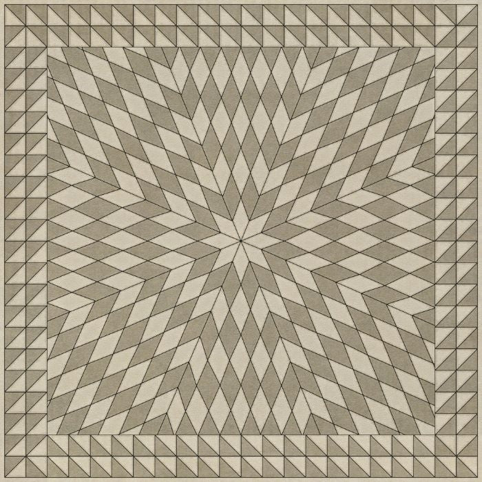 tan brown neutral sunburst vinyl floor mat