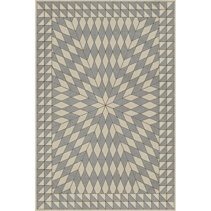 tan gray neutral sunburst vinyl floor mat