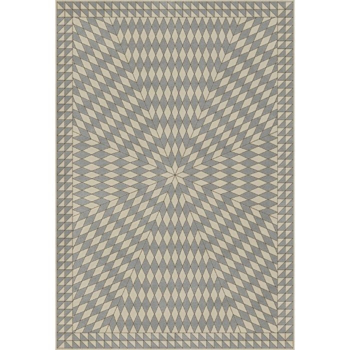 tan gray neutral sunburst vinyl floor mat