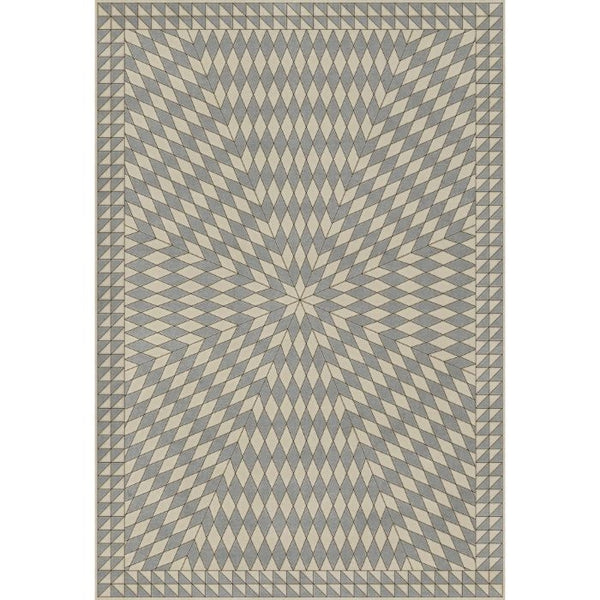 tan gray neutral sunburst vinyl floor mat