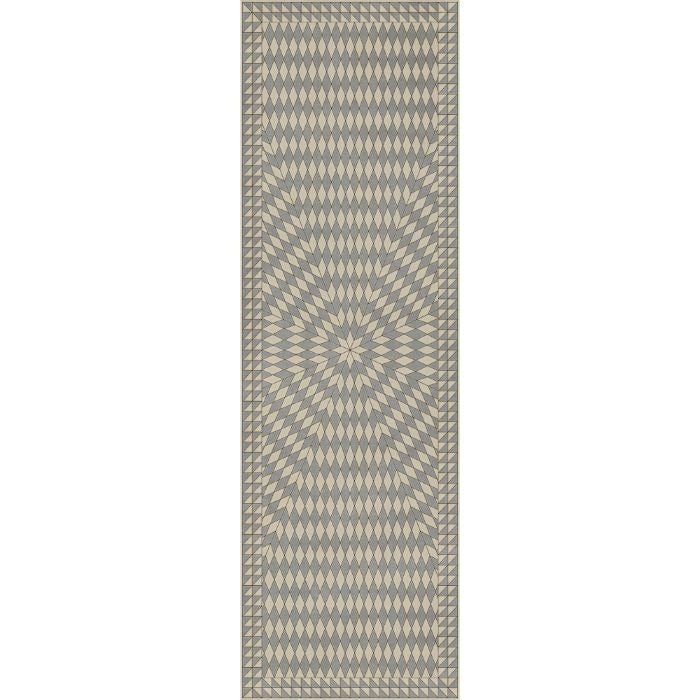 tan gray neutral sunburst vinyl floor mat