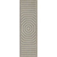 tan gray neutral sunburst vinyl floor mat