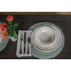 cream double line melamine dinner plates