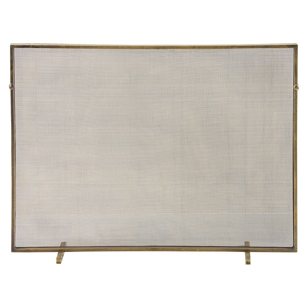 fire screen gold mesh gold knob + detail