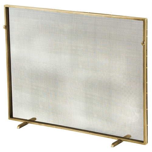 fire screen gold mesh gold knob + detail