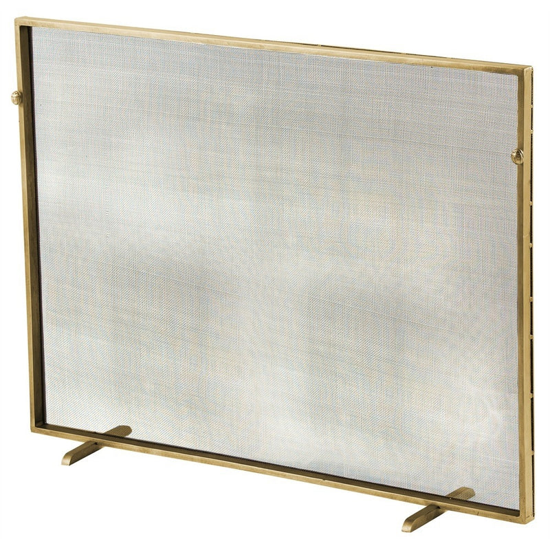 fire screen gold mesh gold knob + detail