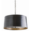 pendant light hammered iron bronze drum shade black chain