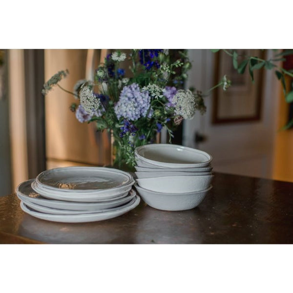 cream double line melamine soup cereal bowls