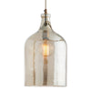 pendant light vintage brass iron iridescent smoke glass shade
