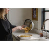 cream double line melamine pasta serving bowl