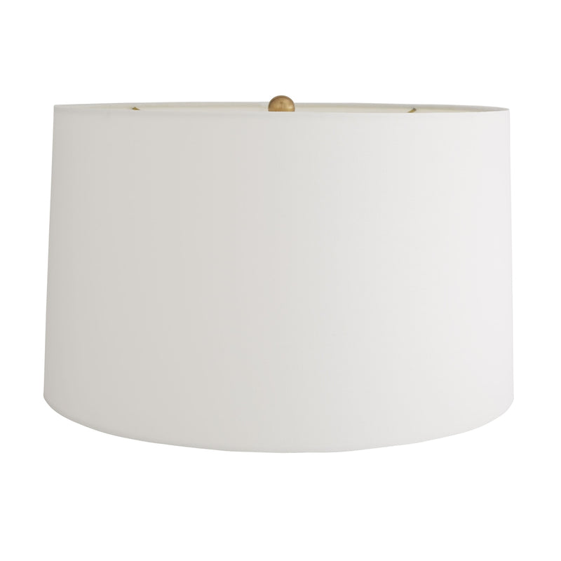 table lamp conical bronze aluminum antique gold band  off-white drum shade 3-way