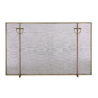 firescreen antique brass traditional rivets iron