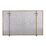 firescreen antique brass traditional rivets iron