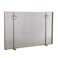 firescreen antique brass traditional rivets iron