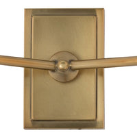 dual light wall sconce ivory shade antique brass