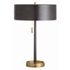 desk lamp antique brass black steel shade gold base diffuser