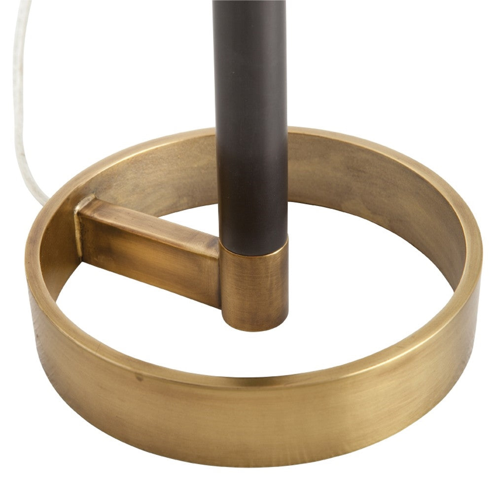 desk lamp antique brass black steel shade gold base diffuser