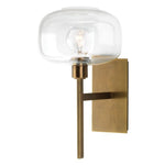 glass globe antique brass wall sconce