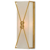 gold rectangular 1 light wall sconce with white shantung shade and gold infinity knot