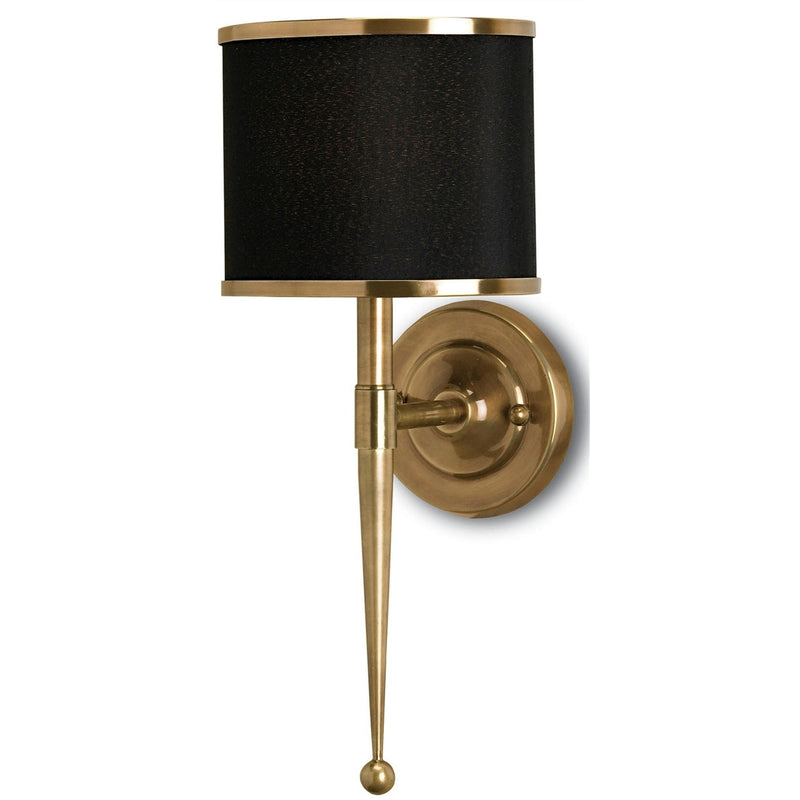 small brass wall sconce black shade