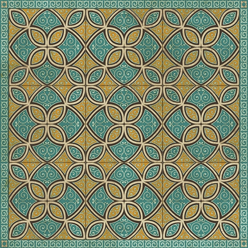 Spicher & Company Pattern 25 Augustus Vinyl Floorcloth - USA-Made Rug | BSEID