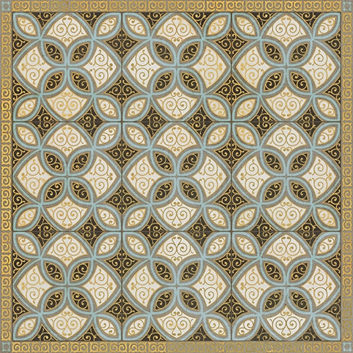 Luxury Designer Spicher & Company Pattern 25 Gustav Vinyl Floorcloth