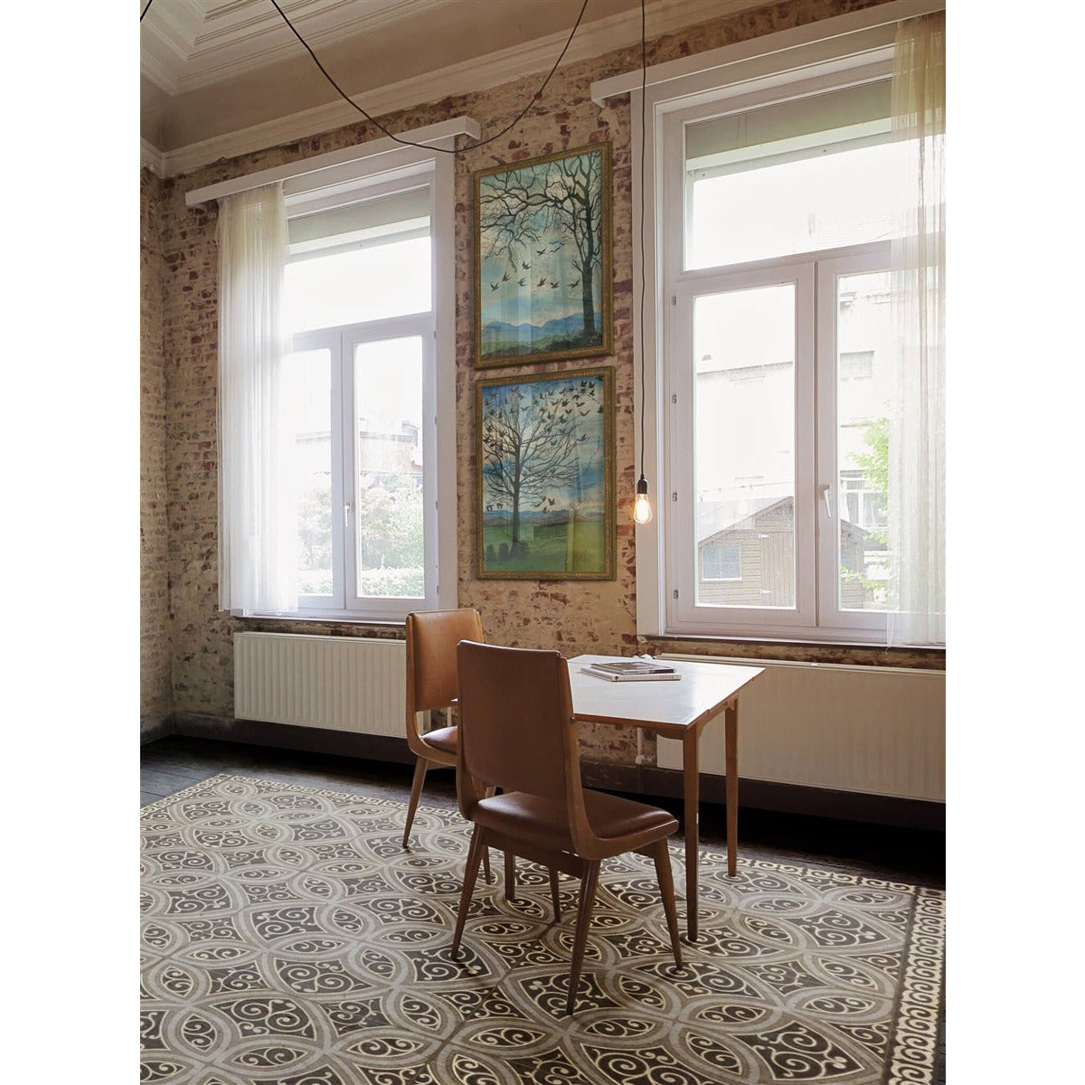 Luxury Designer Spicher & Company Pattern 25 Meiji Vinyl Floorcloth