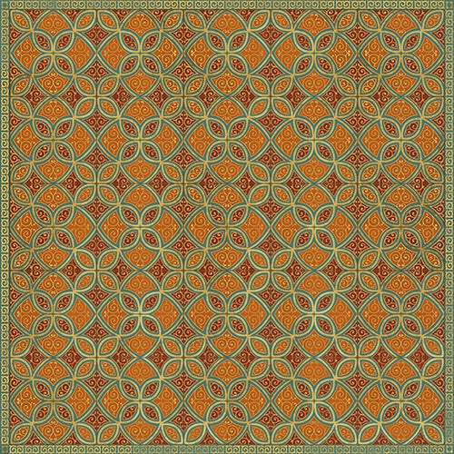Spicher & Company Pattern 25 Suleiman Vinyl Floorcloth - USA-Made Rug | BSEID