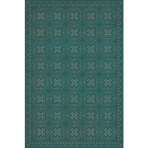 Spicher & Company Pattern 28 Teal Bandana Vinyl Floorcloth | BSEID