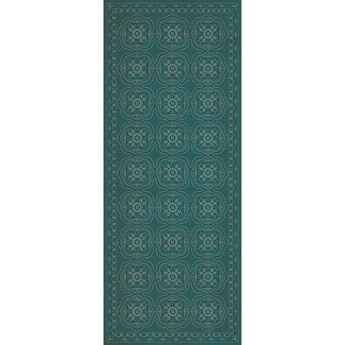 Spicher & Company Pattern 28 Teal Bandana Vinyl Floorcloth | BSEID