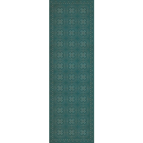 Spicher & Company Pattern 28 Teal Bandana Vinyl Floorcloth | BSEID