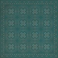 Spicher & Company Pattern 28 Teal Bandana Vinyl Floorcloth | BSEID
