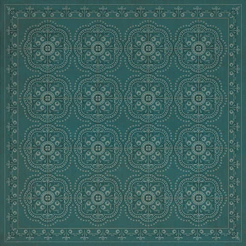 Spicher & Company Pattern 28 Teal Bandana Vinyl Floorcloth | BSEID