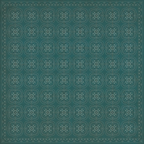 Spicher & Company Pattern 28 Teal Bandana Vinyl Floorcloth | BSEID