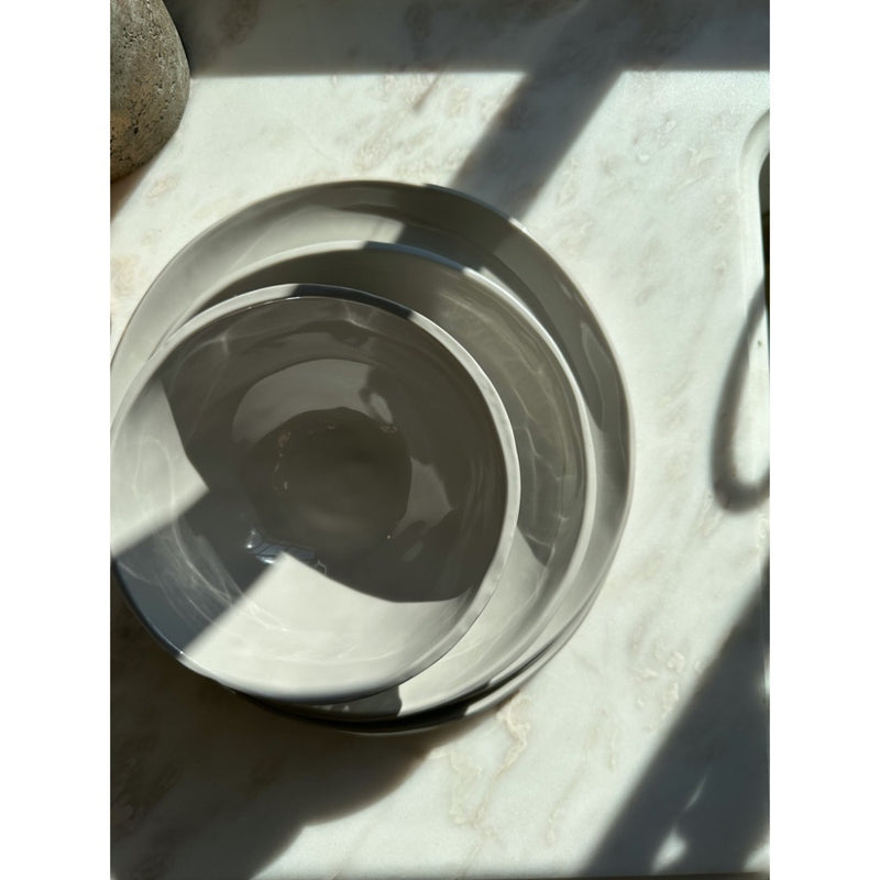 round stone melamine salad plate