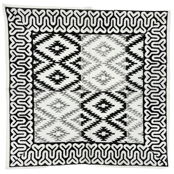 Abigails' Yellowstone Cabana Napkins (set of 8) feature black & white geometric Aztec tribal patterns for your dining table.