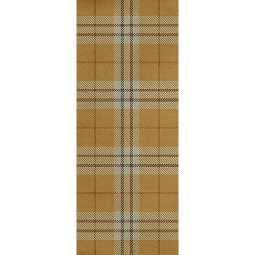 Spicher & Co. vinyl floorcloth chair mat tartan plaid yellow gold runner