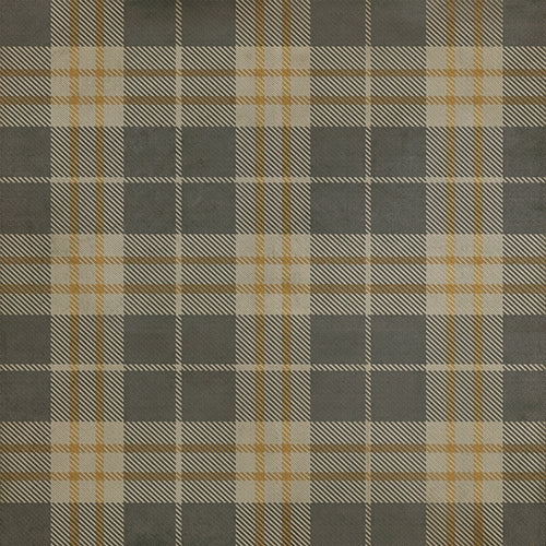Spicher & Co. vinyl floorcloth chair mat tartan plaid gray beige gold square