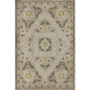 Spicher & Co. vinyl floorcloth chair mat floral vintage background gray gold