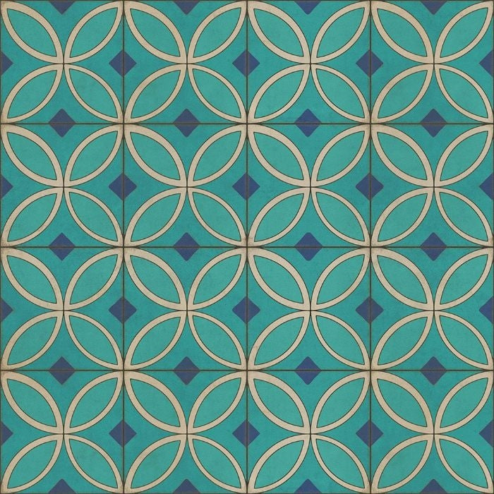teal blue tan lay flat vinyl mat