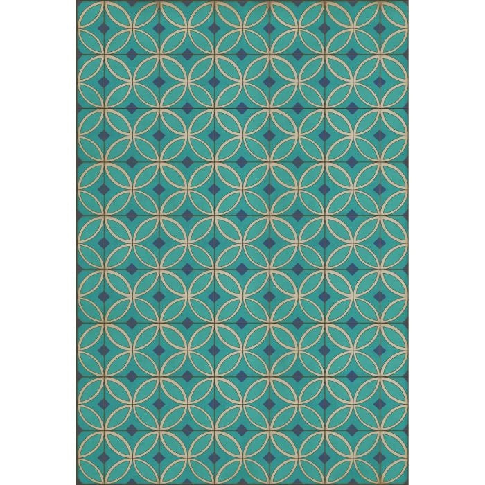 teal blue tan lay flat vinyl mat