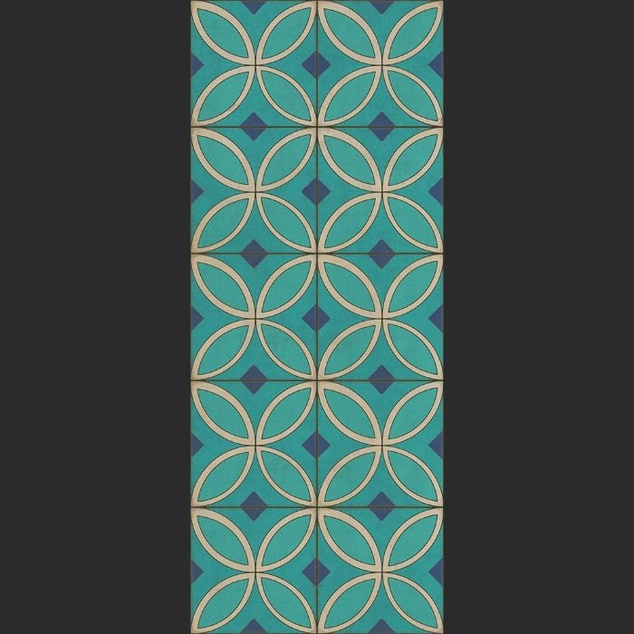 teal blue tan lay flat vinyl mat