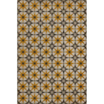 yellow cream star tile lay flat vinyl rug