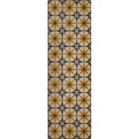 yellow cream star tile lay flat vinyl rug