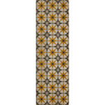 yellow cream star tile lay flat vinyl rug