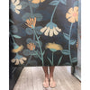 vinyl floor mat wildflowers blue yellow