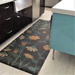 vinyl floor mat wildflowers blue yellow